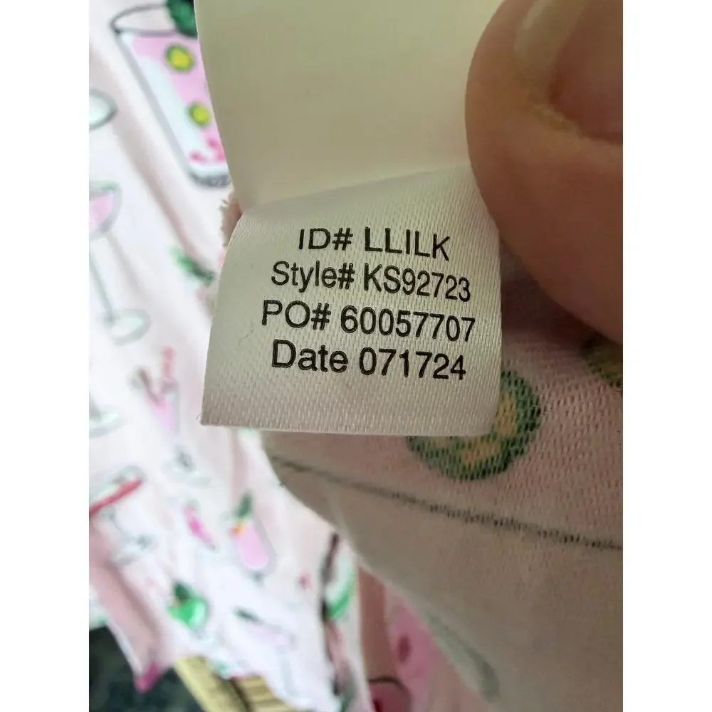 Kate spade cotton viscose flannel pajamas set martinis drinks girly XL self care